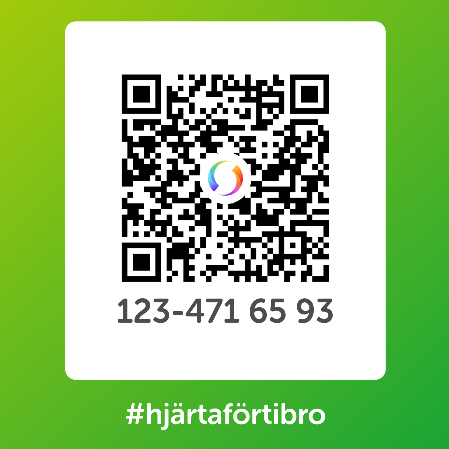 Hjärta för Tibro - Swish-QR 1234716593